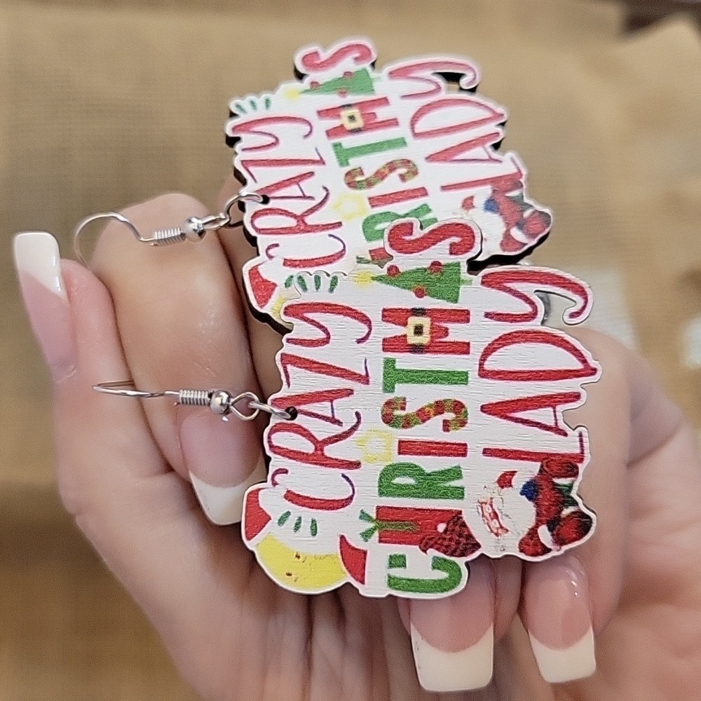 🔥LAST PAIR🔥 Crazy Christmas Lady Earrings